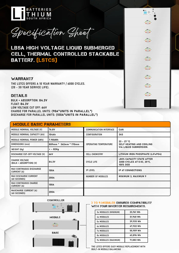 High Voltage LSTCS  Battery Module: 7.9kWh